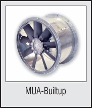 Kitchen Axial Inline Fan MUA Builtup